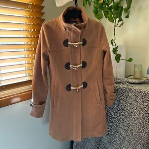 BGSD Ava Toggle Hooded Duffle Wool Coat, Camel, Small, YKK zipper